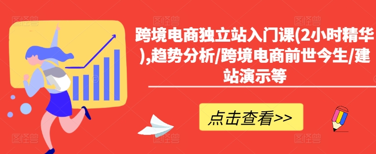 跨境电商独立站入门课(2小时精华),趋势分析/跨境电商前世今生/建站演示等-599资源坊