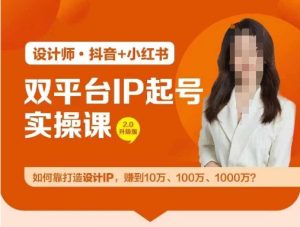 双平台IP起号实操营,教你如何靠打造设计IP,赚到10万、100万、1000万?-599资源坊