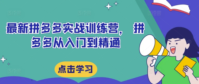 最新拼多多实战训练营， 拼多多从入门到精通-599资源坊