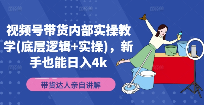 视频号带货内部实操教学(底层逻辑+实操)，新手也能日入4k-599资源坊
