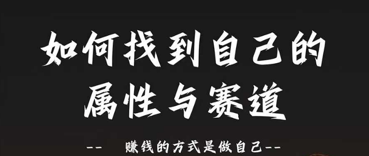 赛道和属性2.0：如何找到自己的属性与赛道，赚钱的方式是做自己-599资源坊