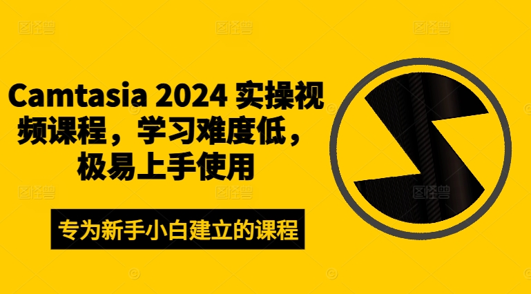 Camtasia 2024 实操视频课程，学习难度低，极易上手使用-599资源坊