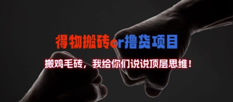 得物搬砖撸货项目?掰下数据，我给你们说说顶层思维【揭秘】-599资源坊