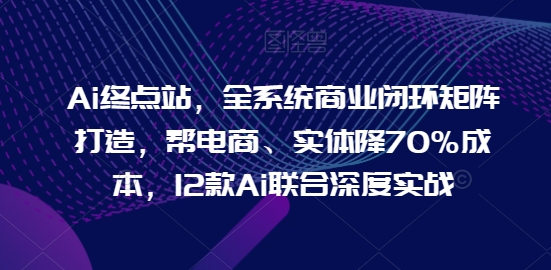 Ai终点站，全系统商业闭环矩阵打造，帮电商、实体降70%成本，12款Ai联合深度实战【0906更新】-599资源坊