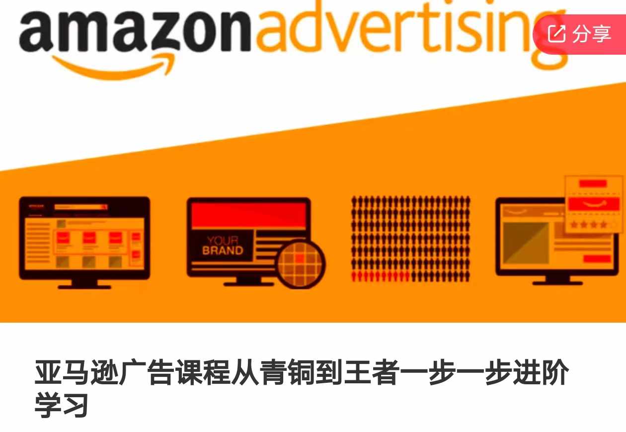 亚马逊广告课程，从青铜到王者一步一步进阶学习（更新9月）-599资源坊