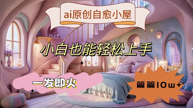 ai原创治愈小屋，小白也能轻松上手，一发即火，篇篇10w+【揭秘】-599资源坊
