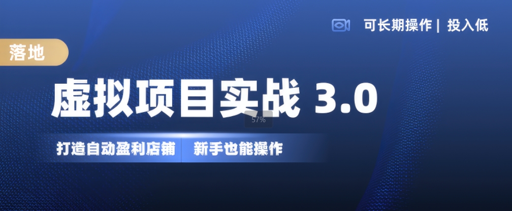 虚拟项目实战3.0，打造自动盈利店铺，可长期操作投入低，新手也能操作-599资源坊