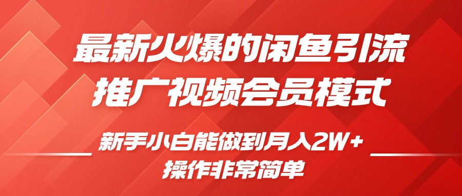 闲鱼引流推广影视会员，0成本就可以操作，新手小白月入过W+【揭秘】-599资源坊
