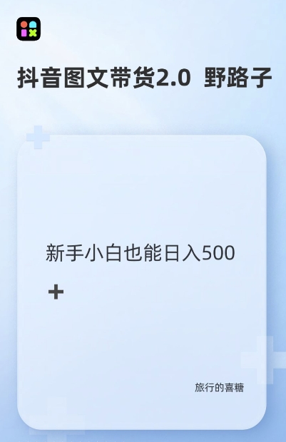 抖音图文带货野路子2.0玩法，暴力起号，单日收益多张，小白也可轻松上手【揭秘】-599资源坊