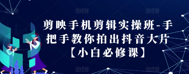 剪映手机剪辑实操班-手把手教你拍出抖音大片【小白必修课】-599资源坊