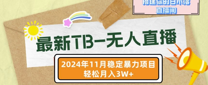 【最新TB-无人直播】11月最新，打造你的日不落直播间，轻松月入过W【揭秘】-599资源坊