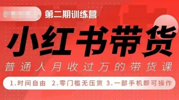 小Red书带货42天训练营 2.0版，宝妈+自由职+上班族+大学生，提高副业收入的大红利项目-599资源坊