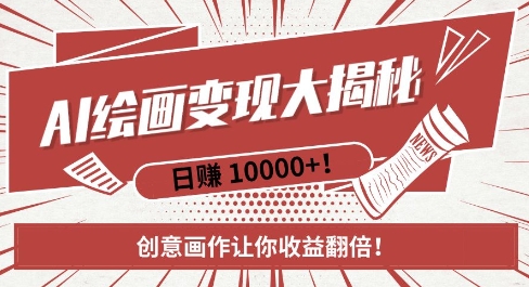 AI梦境绘画致富秘籍，复制粘贴，新手也能快速掌握，创意画作让你收益翻倍-599资源坊