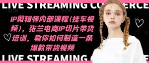 IP剪辑师内部课程(挂车视频)(更新12月),张兰电商IP切片带货培训,教你如何制造一条爆款带货视频-599资源坊