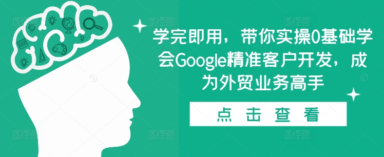 学完即用，带你实操0基础学会Google精准客户开发，成为外贸业务高手-599资源坊
