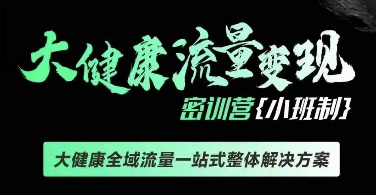 千万级大健康变现课线下课，大健康全域流量一站式整体解决方案-599资源坊