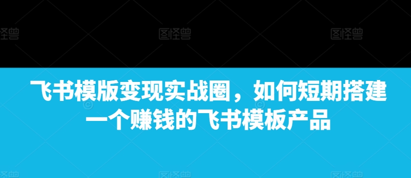 飞书模版变现实战圈，如何短期搭建一个赚钱的飞书模板产品-599资源坊