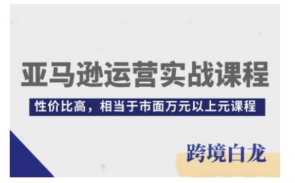 亚马逊运营实战课程，亚马逊从入门到精通，性价比高，相当于市面万元以上元课程-599资源坊