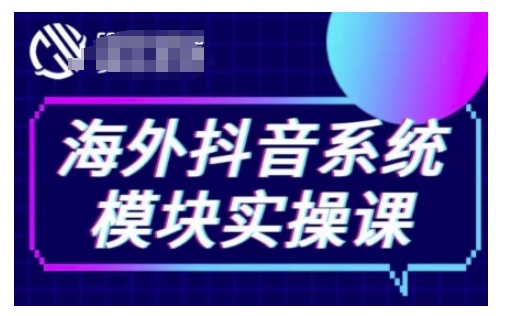 海外抖音Tiktok系统模块实操课，TK短视频带货，TK直播带货，TK小店端实操等-599资源坊