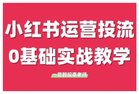 小红书运营投流，小红书广告投放从0到1的实战课，学完即可开始投放-599资源坊