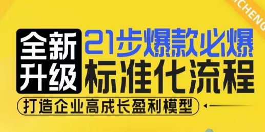 21步爆款必爆标准化流程，全新升级，打造企业高成长盈利模型-599资源坊