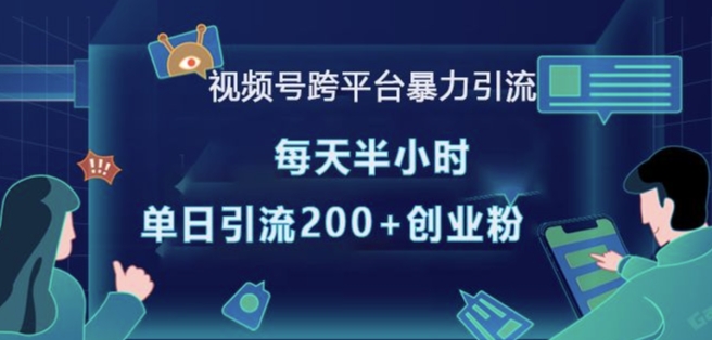 视频号跨平台暴力引流，每天半小时，单日引流200+精准创业粉-599资源坊