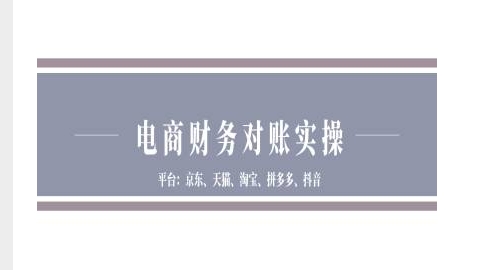 电商财务对账实操-京东天猫淘宝拼多多抖音电商财务对账-599资源坊
