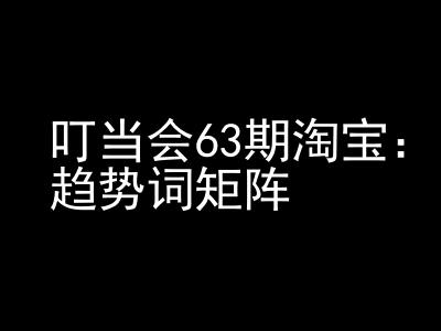 《淘宝天猫打爆班》原创高阶技术第63期，趋势词矩阵技术和玩法-599资源坊