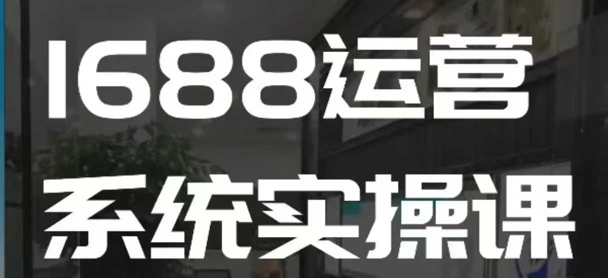 1688高阶运营系统实操课，快速掌握1688店铺运营的核心玩法-599资源坊