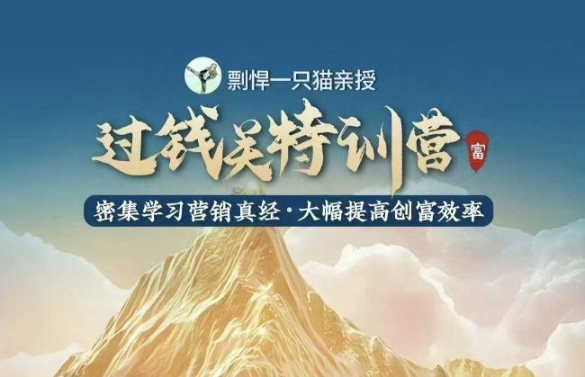 剽悍一只猫-过钱关特训营，学习营销真经 大幅度提高创富效率-599资源坊