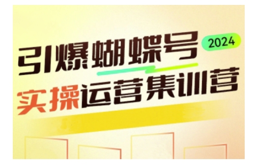 引爆蝴蝶号实操运营，助力你深度掌握蝴蝶号运营，实现高效实操，开启流量变现之路-599资源坊