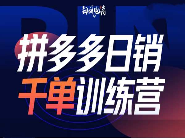 拼多多日销千单训练营第32期，2025开年变化和最新玩法-599资源坊