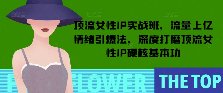 顶流女性IP实战班，流量上亿情绪引爆法，深度打磨顶流女性IP硬核基本功-599资源坊