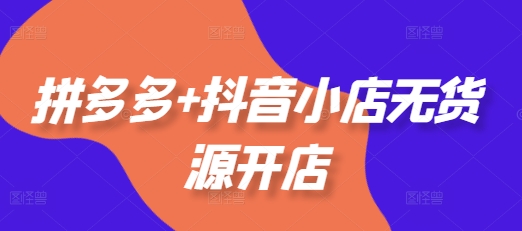 拼多多+抖音小店无货源开店，包括：选品、运营、基础、付费推广、爆款案例等(更新25年1月)-599资源坊