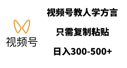 视频号教人学方言，只需复制粘贴，日入多张-599资源坊