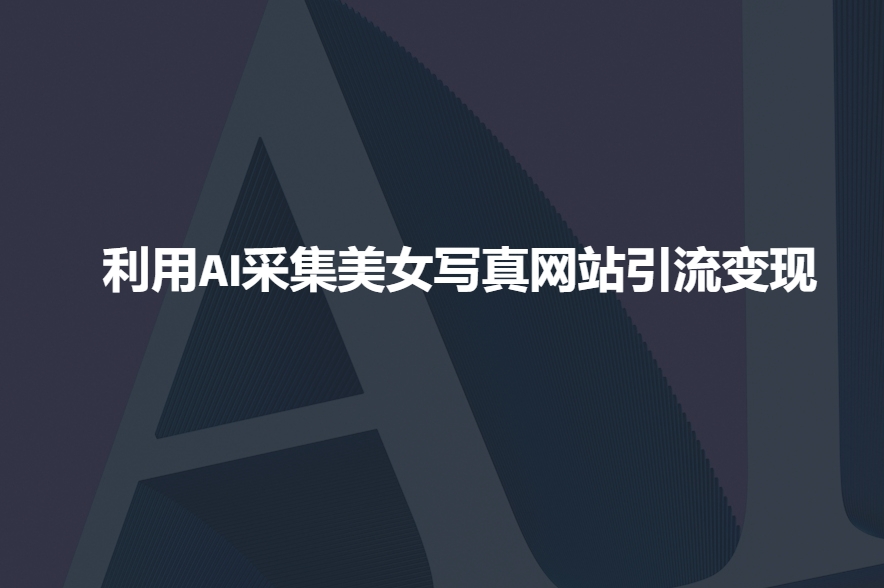 利用AI采集美女写真网站引流变现，引流嘎嘎的-599资源坊