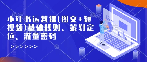 小红书运营课(图文+短视频)基础规则、策划定位、流量密码-599资源坊