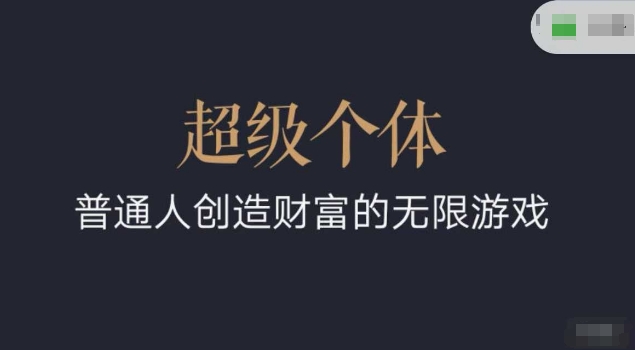 超级个体2024-2025翻盘指南，普通人创造财富的无限游戏-599资源坊