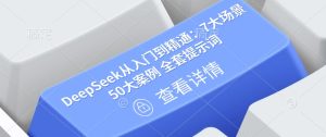 DeepSeek从入门到精通:7大场景 50大案例 全套提示词【文档】-599资源坊