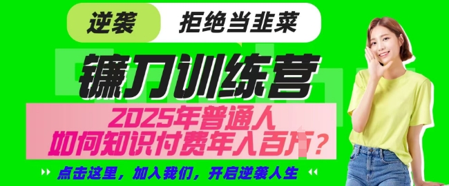 【网创项目终点站-镰刀训练营超级IP合伙人】25年普通人如何通过知识付费实现逆袭【揭秘】-599资源坊