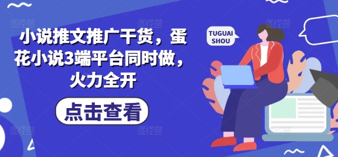 小说推文推广干货，蛋花小说3端平台同时做，火力全开-599资源坊