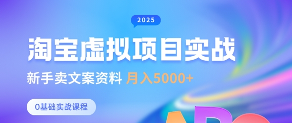 淘宝虚拟项目垂直玩法，新手卖文案资料，月入5k+-599资源坊