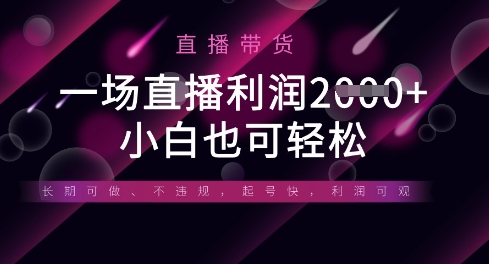 半无人直播带货，一场利润数张，适合所有平台玩法，小白也可轻松-599资源坊