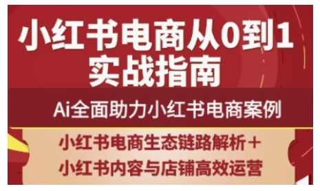 2025小红书电商全链路运营，Ai全面助力小红书电商案例-599资源坊