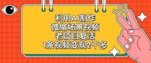 利用AI制作微缩场景视频,老项目复活,1条视频变现2k-599资源坊