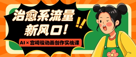 治愈系流量新风口，AI+宫崎骏动画创作实战课，从0到1打造爆款视频-599资源坊