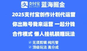 2025支付宝创作者分成计划代运营,纯托管,高分成,合作模式【揭秘】-599资源坊
