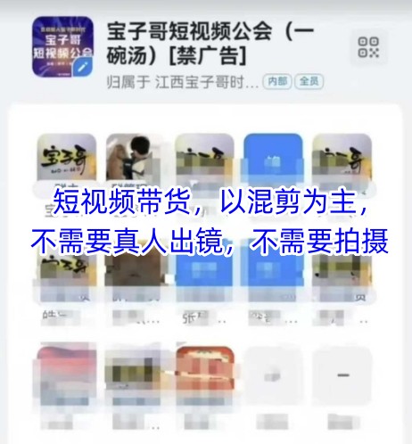 宝子哥头部团队短视频带货，以混剪为主，不需要真人出镜，不需要拍摄-599资源坊