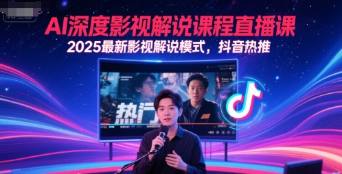 AI深度影视解说课程直播课，2025最新影视解说模式，抖音热推-599资源坊