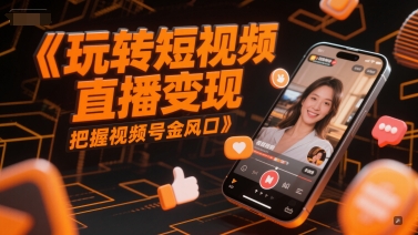 玩转短视频直播变现，把握视频号金风口-599资源坊